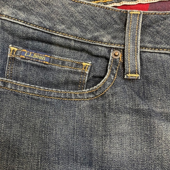 L.L. Bean Favorite Fit Women’s 16 Petite plaid lined blue jeans PRELOVED - Picture 5 of 13